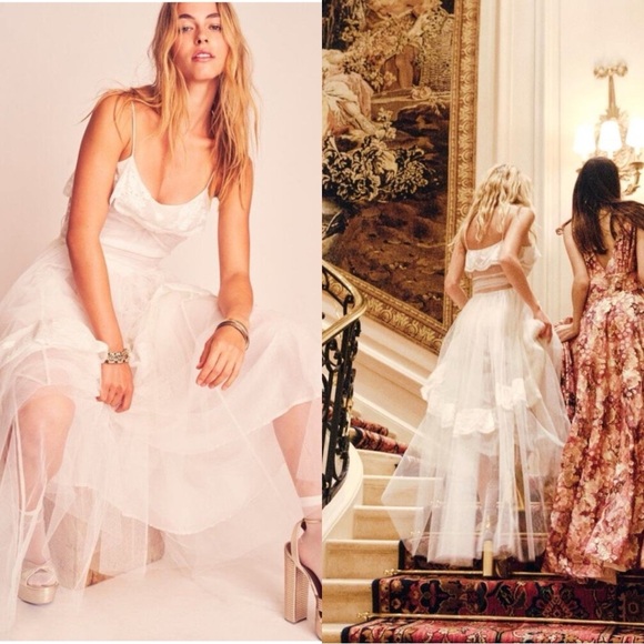 LoveShackFancy Avianna Gown in Natique White Elegant Floral and